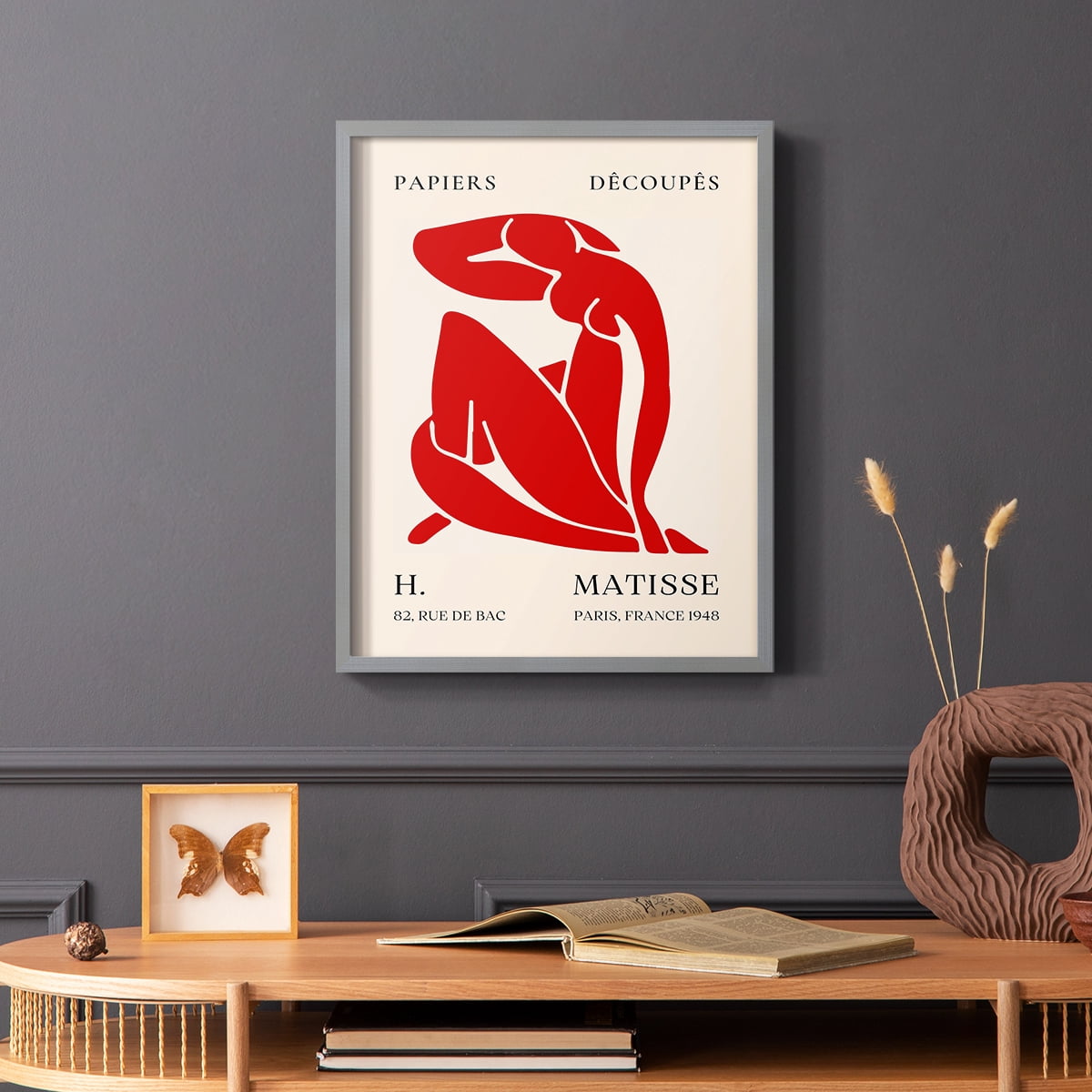 Matisse CLXVIII Framed Print in Gray Solid Wood 8 x 10 Framed Print