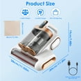 thumbnail image 3 of Moclever 200W Mattress Vacuum Cleaner 16Kpa Handheld Bed Vacuum Cleaner with Ultrasonic & UVC Light 18000 RPM Brushroll Rotation Dual Dust Bins Washable Filters, 3 of 13
