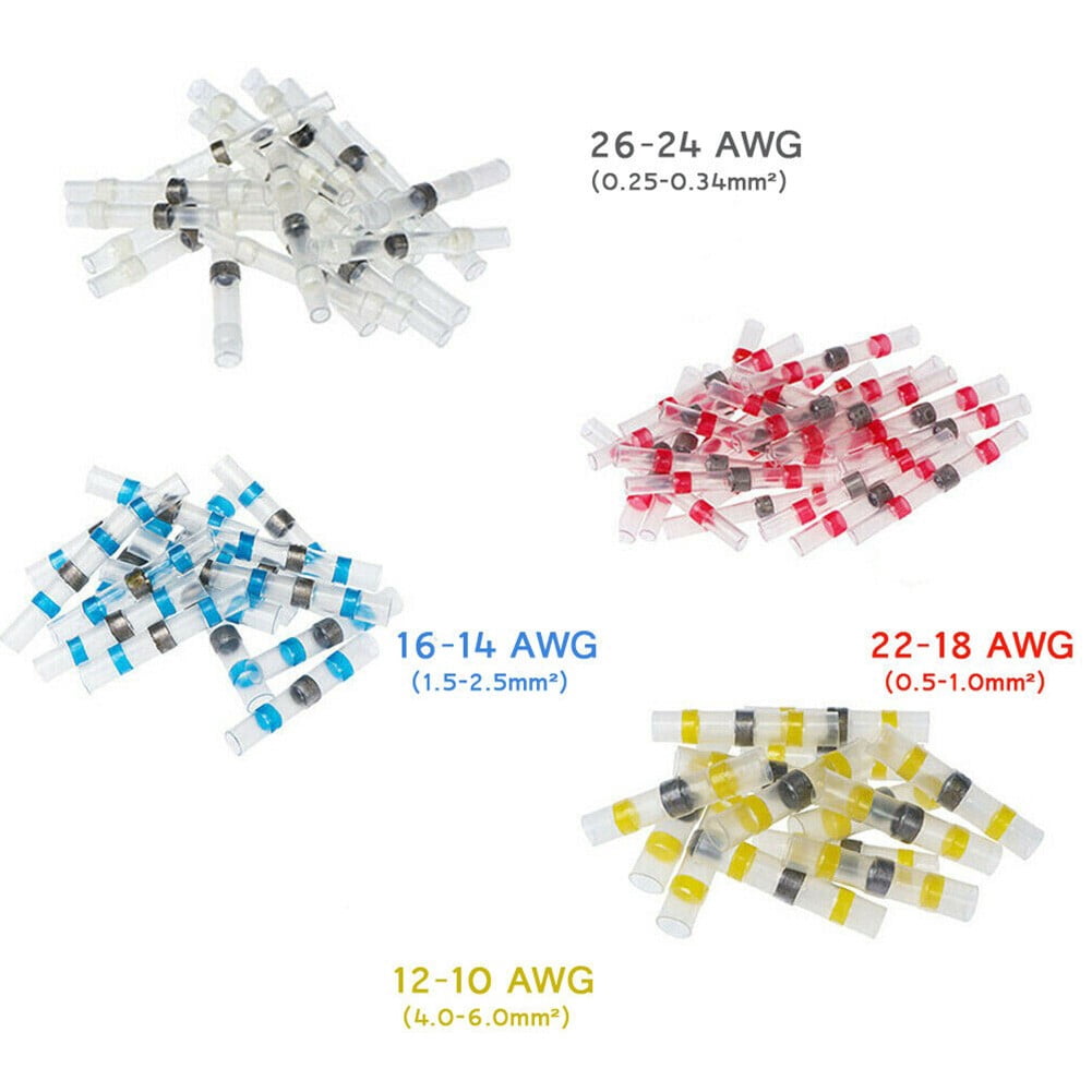 Butt Connector Kit Heat Shrink Wire Connectors Automotive Applications Easy To Operate Five Color Options Marine Applications