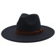 thumbnail image 1 of Sombrero Fedora de ala ancha para hombre y mujer, sombrero de fieltro con cinta, estilo Retro, Trilby, clásico, color negro, para invierno y otoño, 9,5 cm, 1 of 4