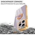 thumbnail image 4 of for Purple iPhone 15 Pro Max Case with Ring Holder Kickstand [with Magnetic] Soft TPU Bumper, Glitter Gold Electroplated Cover Full Camera Protective Phone Case for iPhone 15 Pro Max 2023, 4 of 13