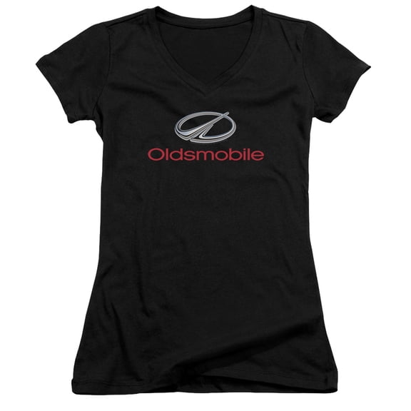 Oldsmobile - Modern Logo - Juniors Cap Sleeve V-Neck Shirt - Large