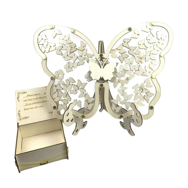 Guest Book Frame with Butterfly Wedding Guest Book Visitors Sign Book