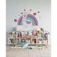 thumbnail image 2 of Removable Kids Bedroom Llama Rainbow Hearts Decal Design Multicolored Happy Alpaca Living Room Wall Decoration Sticker - 15" x 20" Vinyl Adhesive Alpaca Zoo Animal Decor Home Art Wall Decal Sticker, 2 of 5