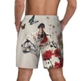 thumbnail image 2 of Lsque Mens Swim Trunks Floral Leopard Butterflies Pattern - Bathing Suit Compression Liner - Beach Swim Shorts Swimwear - (S-3XL) - Stretch Quick Dry -XX-Large, 2 of 9
