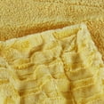 thumbnail image 4 of Chanasya Super Soft Fuzzy Faux Fur Elegant Rectangular Embossed Throw Blanket | Fluffy Plush Sherpa Microfiber Sunny Yellow Blanket for Bed Couch Living Room Fall Winter Spring (50" x 65") - Yellow, 4 of 5