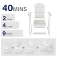 thumbnail image 5 of ZEKOO 3PCs Tall Adirondack Chairs, Weather Resistant HIPS Balcony Chairs with Connecting Tray and Umbrella Hole-White, 5 of 5
