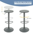 thumbnail image 5 of Metal Bar Stools Set of 2, Counter Height Adjustable Barstools, Backless 360° Swivel Kitchen Stools for Island, Dining, Bistro, Pub (Gray), 5 of 9
