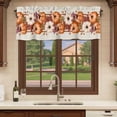 thumbnail image 6 of Burnt Orange Pumpkins Fall Curtain Valances for Windows, Kitchen Valance Window Treatments Panel 2 Pack, Thanksgiving Botanical Beige Rod Pocket Short Curtains for Bathroom Bedroom 60 x 18 Inch, 6 of 8