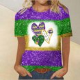 thumbnail image 1 of Fiudx Camisetas para Mujer Tops con Estampado de Moda para Mujer, Blusa de Manga Corta, Camisetas Divertidas con Cuello Redondo, 1 of 3