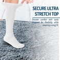 thumbnail image 3 of Diamond Star Diabetic Over the Calf, Non-binding Premium Cushion Cotton Knee High Comfortable Socks for Men (White - 6 Pairs, Sock Size 9-11), 3 of 6