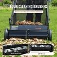 thumbnail image 3 of ZHICHUN 26 Inch Push Lawn Sweeper, 4 Spinning Brushes, 7 ft³ Large Capacity Mesh Bag, Heavy Duty Thickened Steel Frame Leaf Grass Collector with Adjustable Height & Rubber Wheels, 3 of 9