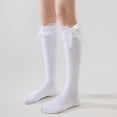 thumbnail image 2 of Calcetines de tobillo con volantes y encaje para mujer, calcetines altos de algodón con lazo y ribete de volantes, 2 of 3