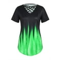 thumbnail image 4 of VSNOW Women Gradient Color Short Sleeve Tunic Tops T-Shirt Blouse, 4 of 5