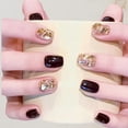 thumbnail image 2 of Wide Fit French Tip Press On Nails Set, Short Nude Square, Reusable Durable Manicure Kit, 2 of 4