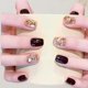 thumbnail image 2 of Juego de uñas postizas anchas con punta francesa, cuadradas cortas color nude, kit de manicura reutilizable y duradero., 2 of 4
