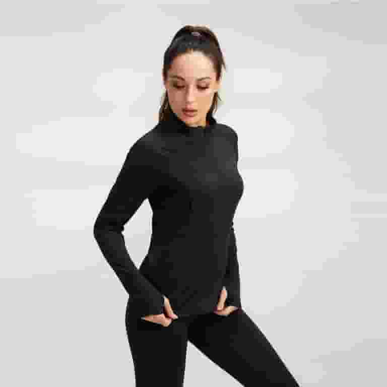 Women Quick-Drying Zipper Breathable Long Sleeve Stand-up Women Quick-Drying Zipper Breathable Long Sleeve Stand-up