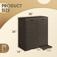 thumbnail image 7 of Devoko Outdoor Hideaway Resin Dual Trashcan 61  Gallon Patio Wastebin with Lid and Drip Tray, Use in Backyard, Deck or Kitchen, Taupe, 7 of 7