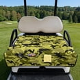 thumbnail image 2 of COEQINE Green Camo Golf Cart Seat Cover, Foldable Design with Handle for Storage, Universal Size Quilted Polyester, 4 Front Pockets, Machine Washable, Green Camouflage, 2 of 8