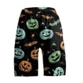 thumbnail image 5 of GrmtClth Halloween print shorts for men Cute Pumpkin Casual Cargo Shorts Relaxed Multi Pocket Short Trousers Lightweight Elastic Drawstring Summer Beach Fun Clothing Green 3XL, 5 of 5