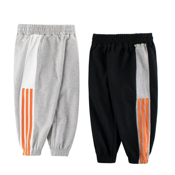 KYAIGUO 1-9 Years Kids Boy Autumn Striped Sweatpants Toddler Soft Jogger Pant Super Skin-Friendly Athletic Performance Cinch Trousers Jogger Pants