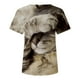 thumbnail image 5 of Camisetas de cuello redondo para mujer Camisetas con estampado de animales Camisetas de manga corta Blusa Tops Fridja  gope2089, 5 of 5