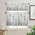 thumbnail image 2 of Kitchen Curtains Valance and Tiers 3 Piece Set, Ocean Nautical Marine Life Coral Jellyfish Starfish Wood Grain Short Curtain Rod Pocket Tier Valance for Cafe Laundry Room Bathroom 36-Inch Tier Set, 2 of 6