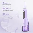 thumbnail image 6 of Sejoy Cordless Water Flosser Dental Teeth Cleaner, Professional 270ML Tank USB Rechargeable Dental Oral Irrigator for Home and Travel, 5 Modes 5 Jet Tips, IPX7 Waterproof, Easy-to-Clean,Purple, 6 of 12