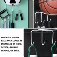 thumbnail image 3 of Carbon Steel Basketball Holder with Hooks Soccer Ball Wall Storage Rack, 3 of 4