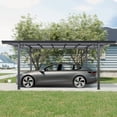 thumbnail image 2 of Abri d'Auto Extérieur, Abri d'Auto 16 Pi*10 Pi*8 Pi avec Cadre en Alliage d'Aluminium et Panneaux en Polycarbonate pour Entrée Extérieure de Voiture, Camion, 2 of 8