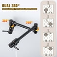 thumbnail image 2 of WOWOW Brass Wall Mounted Pot Filler Faucet with Double Joint Swing Arms, Commercial Kitchen Pot Faucet in Oil Rubbed Bronze, 2 of 6