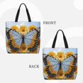 thumbnail image 2 of Pofeuu Vibrant Butterfly And Sunflowers Print Tote Bag for Women,Hobo HandBags with Zipper,Large Capacity Casual Shoulder Handbags with Inner Pockets, 2 of 7