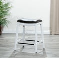 thumbnail image 4 of Dtwnek 24" Counter Stool, White Finish, Black Leather Seat Barstool for Home Bar Dining Room, 4 of 5