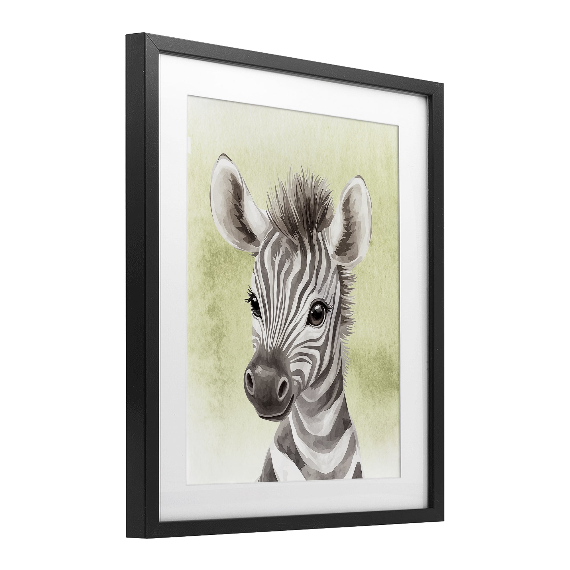 Stupell Industries Jungle Friends Baby Zebra Black Framed Print Under Glass, design by Christine Simpson Art