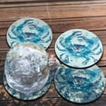 thumbnail image 4 of WIRESTER Drink Round Fabric Felt Neoprene Coasters Set of 4pcs, Blue Crab Watercolor, 4 of 4