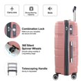 thumbnail image 4 of Luggage Sets Expandable PP material Super light Hardside Spinner Suitcase Sets 3 Piece with TSA Lock Double Wheels, Rose gold, 4 of 7