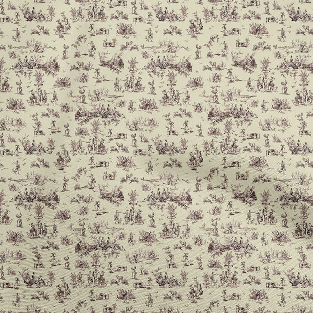oneOone Polyester Spandex Beige Fabric Birds Rooster Sewing Craft Projects Fabric Prints By Yard 56 Inch Wide