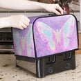 thumbnail image 7 of Balery Purple Sparkling Butterfly Pattern Oven Cover Kitchen Bread Machine Protector, 2 Slice Toaster Cover for Home, Anti Dust Fingerprint Coaster Cover, 7 of 7