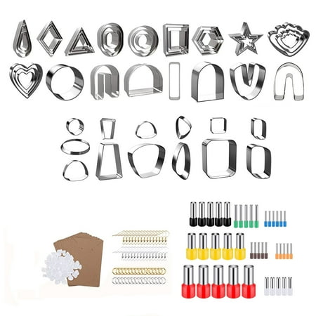 

Polymer Clay Cutters Set 50 Shapes Stainless Steel Clay Cutters 40 Circle Shape Cutters and 105 Earrings Accessories