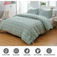 thumbnail image 2 of LUCKYBULL Sage Green Tufted Comforter Set 3 Pieces Queen Size Bedding Set (1 Jacquard Lightweight Comforter and 2 Pillowcases), Chenille Dots Soft Down Alternative Comforter Set for All Season, 2 of 7