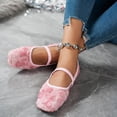 thumbnail image 7 of Miluxas Women's Floral Mesh Lace Ballet Flats Square Toe Slip on Dressy Casual Shoes Pink 8.5(41), 7 of 7