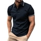 thumbnail image 1 of Camisas de Manga Corta de los Hombres de Color Sólido Turndown Collar Botón Blusa, Ligero Casual de Manga Corta Blusa, 1 of 4