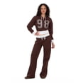 thumbnail image 2 of Forever 21 Women's Brown Low-Rise Jogger, Contrast Waistband, Wide-Leg Fit,XS, 2 of 6