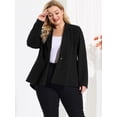 thumbnail image 2 of Blazer de talgrande pamujer con solacon muescas, dobladillo con volantes y péplum, paNavidad Negro 4X, 2 of 6