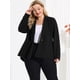 thumbnail image 2 of Blazer de talgrande pamujer con solacon muescas, dobladillo con volantes y péplum, paNavidad Negro 3X, 2 of 6