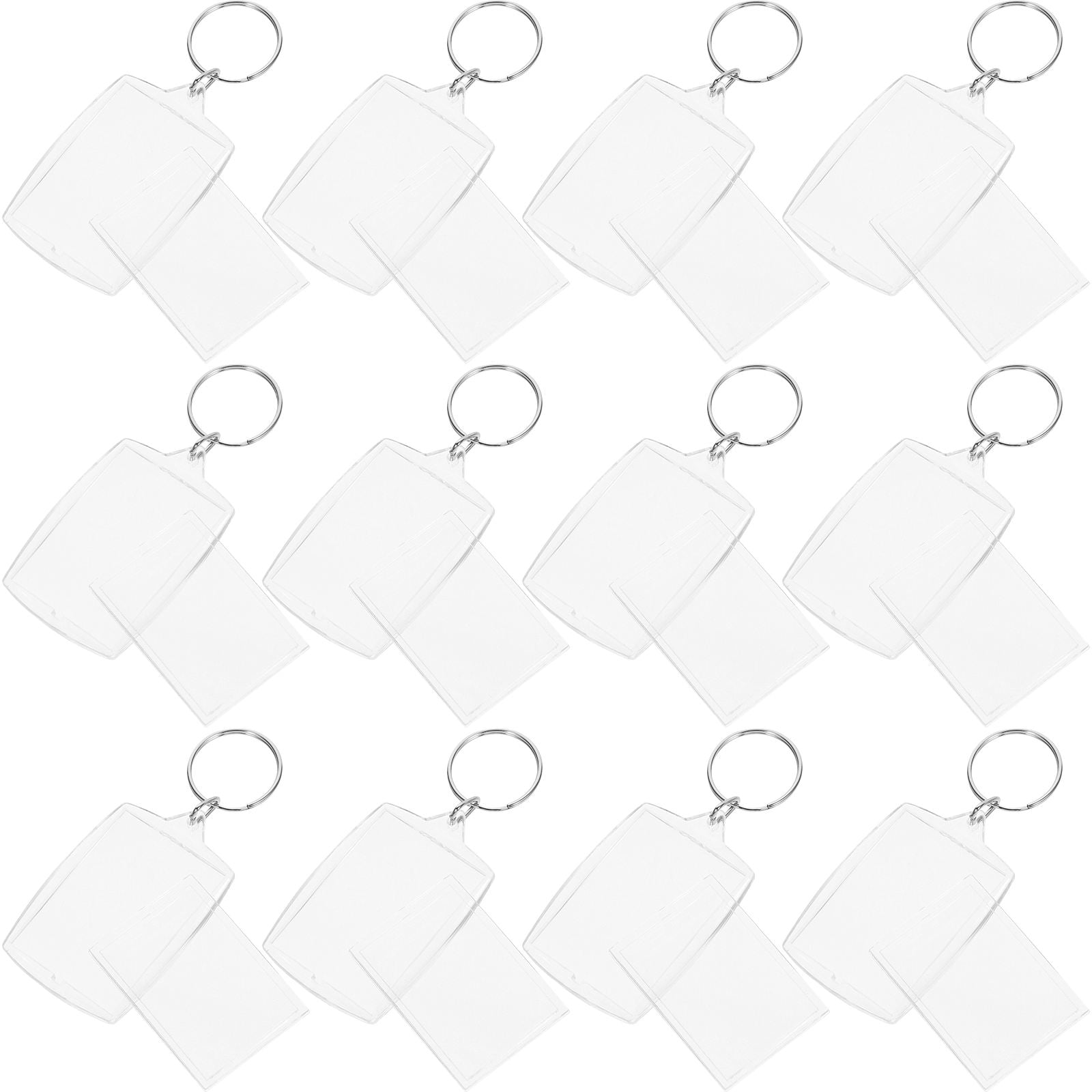 LULULION Transparent Acrylic Photo Frame Keychain Easy to Assemble 100Pcs