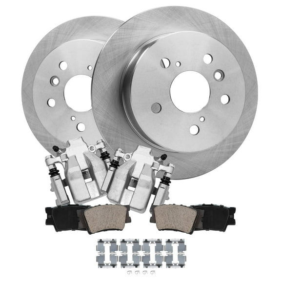 Detroit Axle - Rear Brake Kit for 2007-2012 Lexus ES350 2007-2011 Toyota Camry 2008-2011 Avalon, 2009 2010, Disc Brake Rotors Brake Calipers Ceramic Brake Pads Replacement