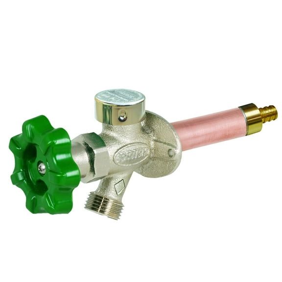 Prier P-164X10 10-Inch Quarter Turn Anti-Siphon Wall Hydrant with Soft Grip Handle and 1/2-Inch Crimp Pex