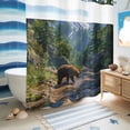thumbnail image 5 of No Hook Shower Curtain, Forests Bears Shower Curtains for Bathroom with See Through Top Window, Modern Art Mountain Animals Watercolor Waterproof & Washable Bath Curtain Long 72"x78", 5 of 9