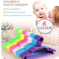 thumbnail image 3 of 60 Pcs Perchas de Plástico para Niños, Ganchos de Plástico para Ropa Infantil, Ganchos Estándar Antideslizantes, Ganchos para Bebé para Uso Diario, Multicolores, Paquete de 60 Perchas de Bebé, 3 of 8